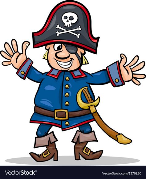 Pirate Captain Cartoon Royalty Free Vector Image