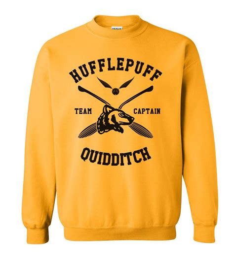 Hufflepuff Captain Quidditch Team Unisex Crewneck Sweatshirt Gold Pa N