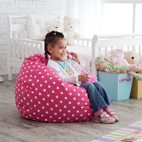 Small Twill Dottie Lounger Bean Bag Chair    .hayneedle  