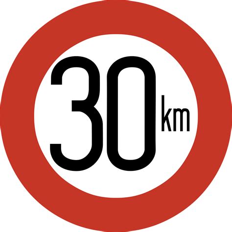 Speed Limit Sign 30 Km Thirty Free Vector Graphic On Pixabay