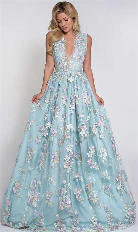 2016 Free Shipping Beautiful Deep V Neck Light Blue Satin Prom Dress