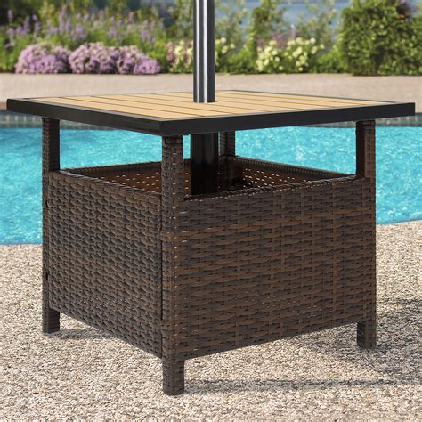 These large outdoor umbrellas typically range in diameter from 8 to 13 feet. BCP Outdoor Wicker Patio Umbrella Stand Table Accent ...