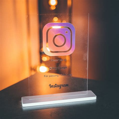 Personalised Instagram Milestone Prize Award Acrylic Plaque Etsy