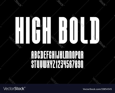 High Font Condensed Tall Ultra Bold Alphabet Sans Vector Image