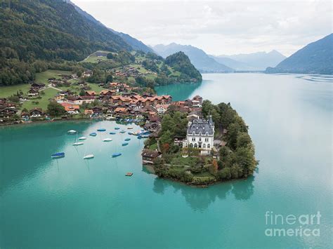 Castle Aerial Photo Lake Brienz Switzerland Photograph By Christy