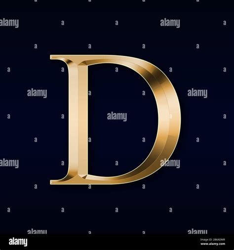 Gold Letter D On A Black Background Stock Photo Alamy