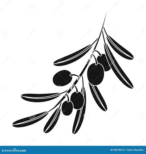 Olive Brancholives Single Icon In Black Style Vector Symbol Stock