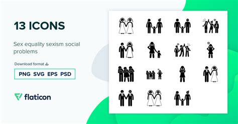 sex equality sexism social problems icon pack 13 svg icons