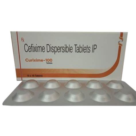 Cefixime 400 Mg Dispersible Antibiotic Tablet Packaging Size 10 X 10