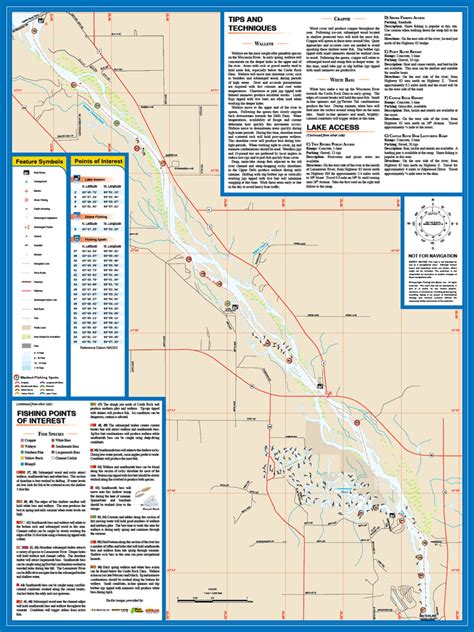 Wisconsin River Castle Rock To Dells Juneauadams Co Fishing Map