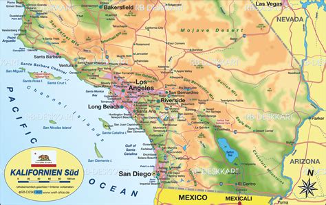 Map Of California South Region In Usa Welt Atlasde