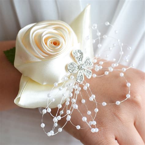 5 out of 5 stars. Handmade Wedding Bride Wrist Flower Boutonniere Bouquet ...