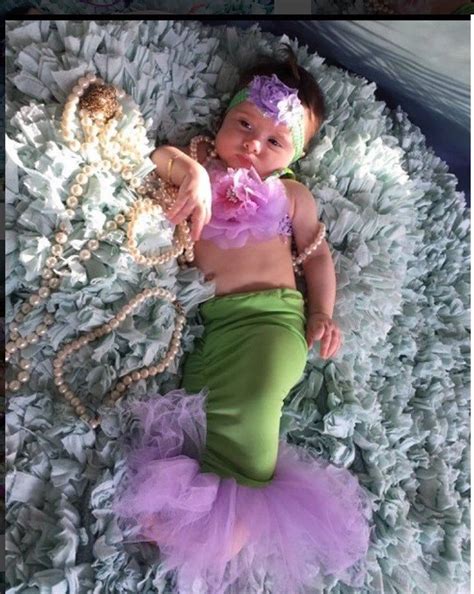 3 Pieces Newborn Mermaid Baby Outfit Mermaid Girl Baby Crop Etsy