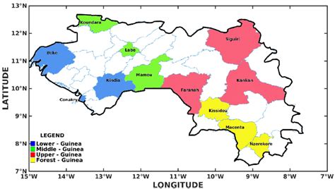 Synoptic Stations Of Guinea With Its Four 4 Geophysical Regions