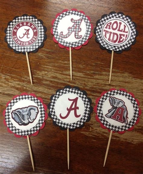 Alabama Crimson Tide Cupcake Toppersquantity Of 12roll Tidetailgate