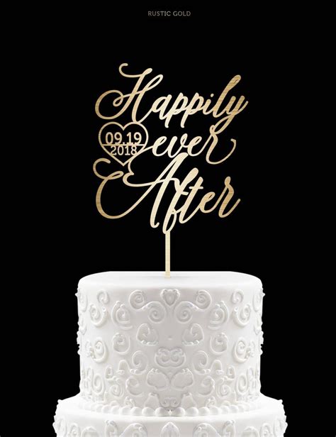 Happily Ever After Cake Topper With Date Wedding Cake Topper For