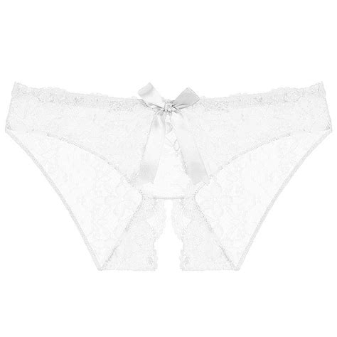 Lolmot Women Soft Sexy Underwear Women Sexy Floral Lace Panty Underwear Brief Crotchless Thong