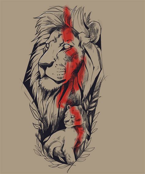 Artstation Tattoo Design Lion Fits Well On The Forearm Artworks