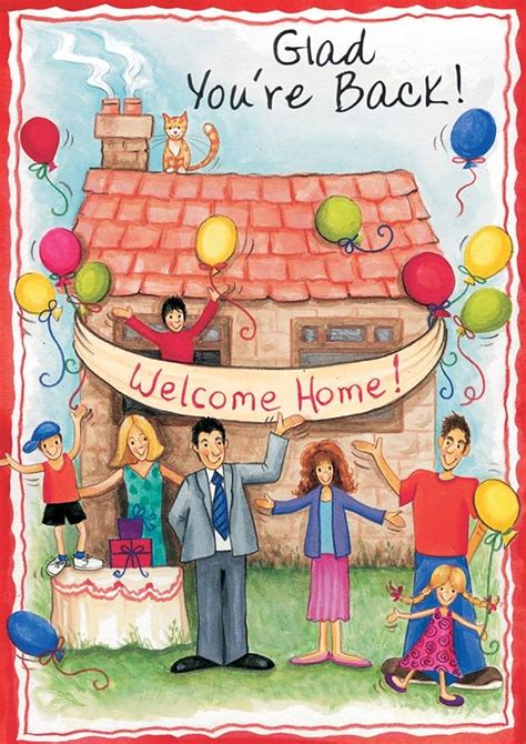 Glad Youre Back Welcome Home Card With Silver Foil Uk