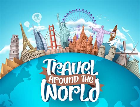 Travel Around The World Vector Tourism Design Travel The World Text