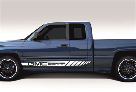 2pcs Side Stripes Racing Graphics Vinyl Body Decal Sticker Fit To Gmc