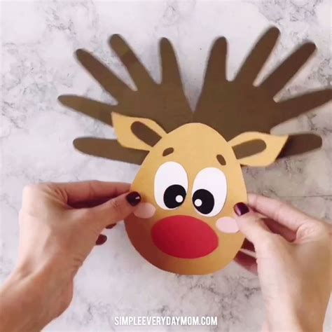 A Handprint Reindeer Craft For Kids Video Video Easy Christmas