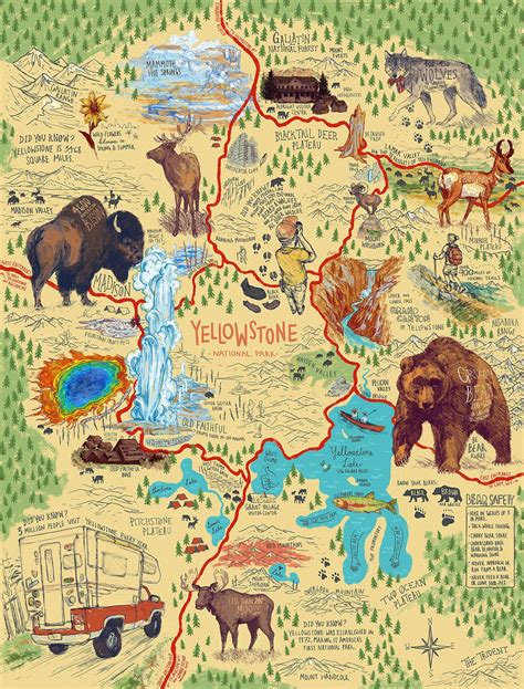 printable map of yellowstone national park