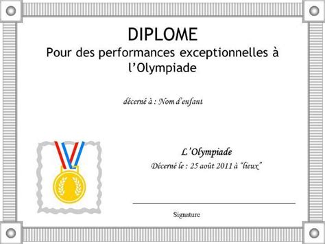 Diplome De Sportif à Imprimer