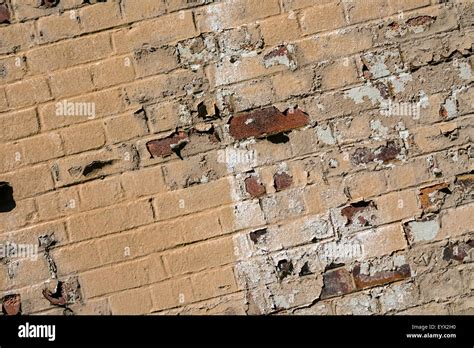 Crumbling Brick Wall Stock Photo Alamy