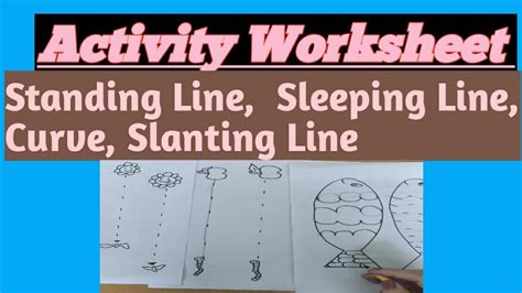Activity Worksheet For Standing Line Slanting Line Sleeping Line