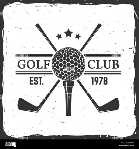 Golf Club Concept With Golf Ball Silhouette Vector Golfing Club Retro