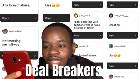 Deal Breakers In Relationships South African Youtuber Youtube