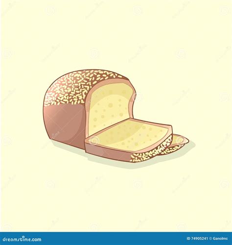 Sliced Fresh Bread Vector Illustration Stock Vector Illustration Of