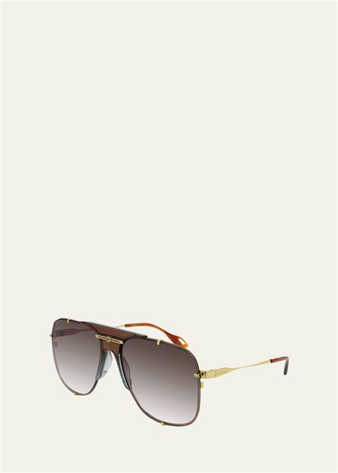 Gucci Mens Metal Aviator Sunglasses Bergdorf Goodman