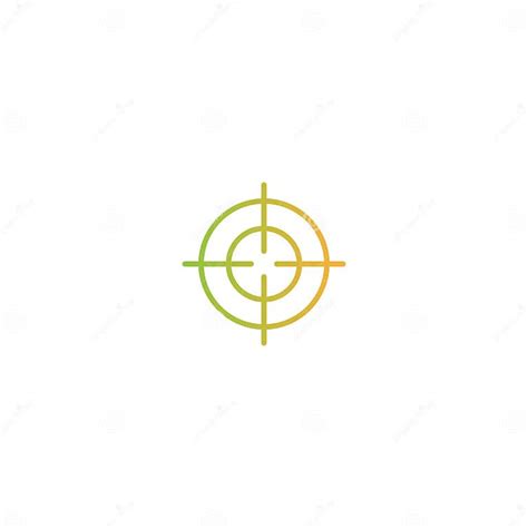 Target Crosshair Line Icon Aim Goal Focus Sign Stock Vector
