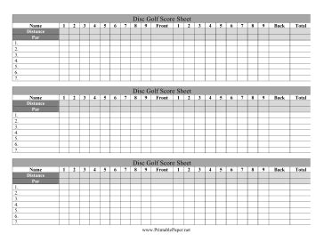 Download original version (11 x 17) form ews. Printable Disc Golf Score Sheet