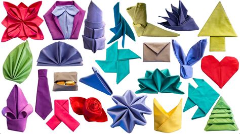 24 Napkin Folding Ideas How To Fold A Napkin 24 Different Ways Youtube