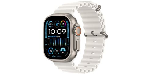 Apple Watch Ultra Gps Cellular 49mm Titanium Case With White Ocean Band Apple