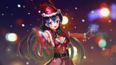 Wallpaper Illustration Anime Snow Love Live Christmas Sonoda Umi
