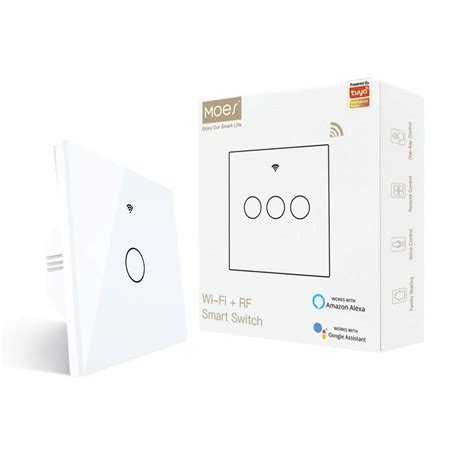 Moes Wifi Rf433 Smart Light Switch Tuya 1 Gang Single Live Wire Touch