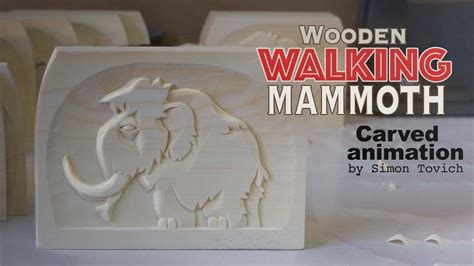 Animation From Wood Carved Walking Mammoth Wood Animate In Stop