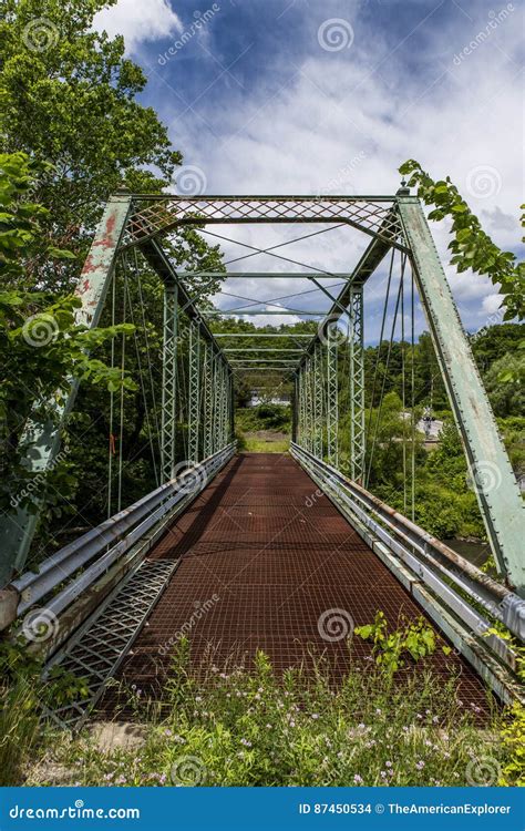Abandoned Pratt Through Truss Railroad Bridge Track View Royalty Free