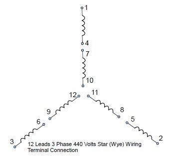 Lead motor wiring diagram get free image about wiring diagram wire. 12 Leads Terminal Wiring Guide for Dual Voltage Star (Wye) Connected AC Induction Motor ...