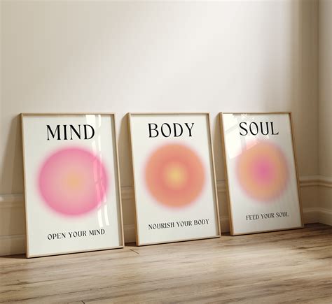 Mind Body Soul Aura Poster Piece Wall Art Aura Energy Etsy In