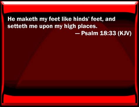 Psalm 1833 He Makes My Feet Like Hinds Feet And Sets Me On My High