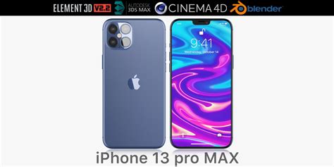The iphone 13 pro max camera system will protrude 0.87mm more than the current iphone 12 pro max. 3D Apple iPhone 13 pro MAX | CGTrader