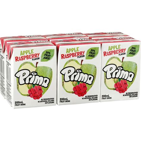 Prima Apple And Raspberry Fruit Drink 6x200ml Woolworths