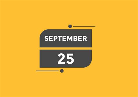 September 25 Calendar Reminder 25th September Daily Calendar Icon