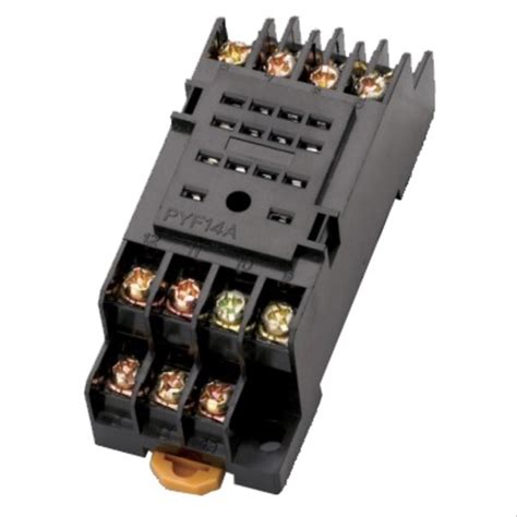 10pcs Pyf14a 14 Pin Terminal Relay Socket Base Black For My4nj Base
