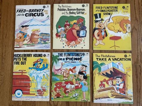 6 Vintage 1972 The Flintstones Hanna Barbera Durabook Story By Horace